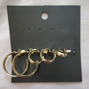 H&M Gold Hoops Set Earrings 2 Pair
